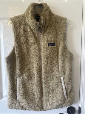 Patagonia Fleece Zip Vest in Olive Green